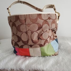 Coach Signature Multi-Stripe Legacy Bucket Tote